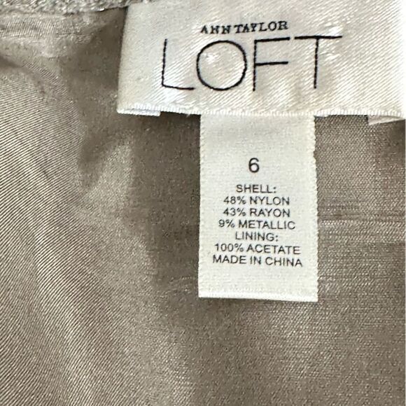 Loft Silver Metallic Bubble Hem Mini Cocktail Skirt | Size 6 - Picture 5 of 5